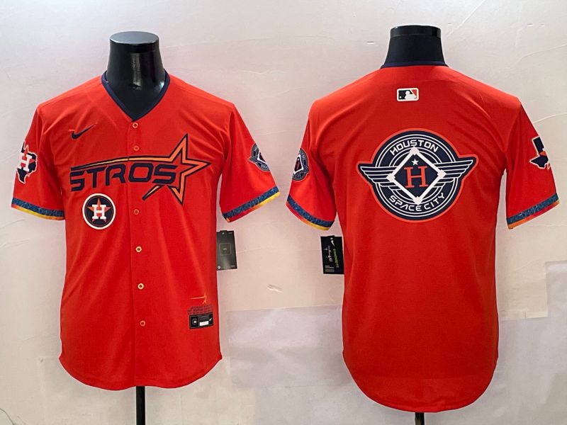 Men Houston Astros Blank Orange Five generation Joint Name 2025 Nike MLB Jersey style 18->houston astros->MLB Jersey